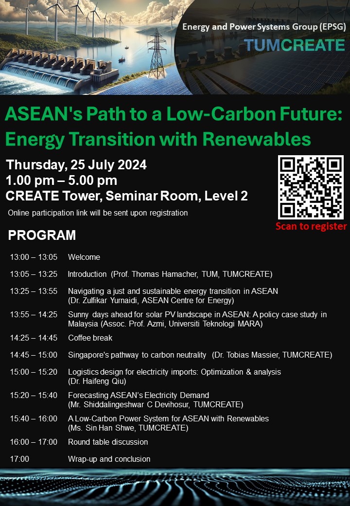 TUMCREATE EPSG ASEAN Path to a low carbon future workshop